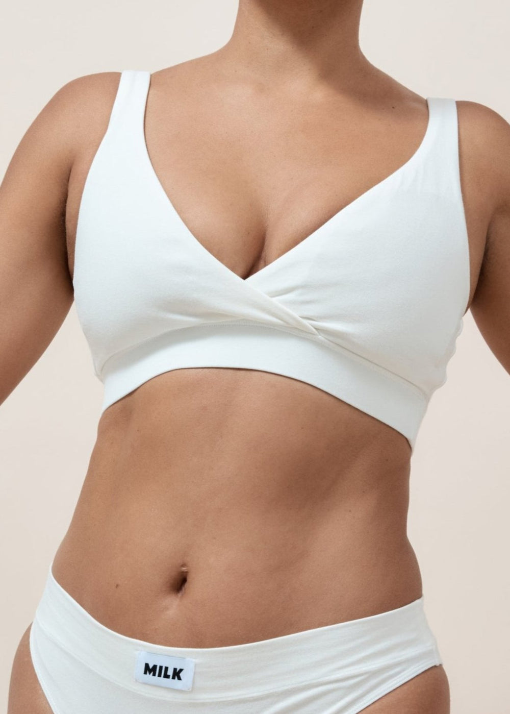 Milk Label Leakproof Essential Milk Bra II, White